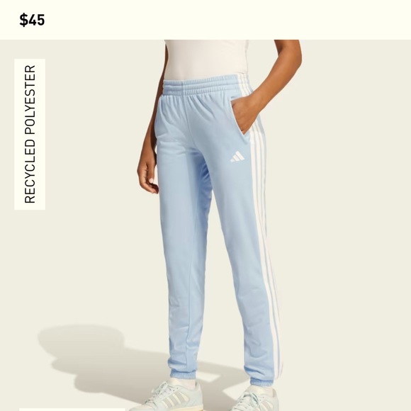 Adidas Youth Joggers Superstar Track Pants Light Blue/White Stripes Size L NWT - Picture 1 of 5
